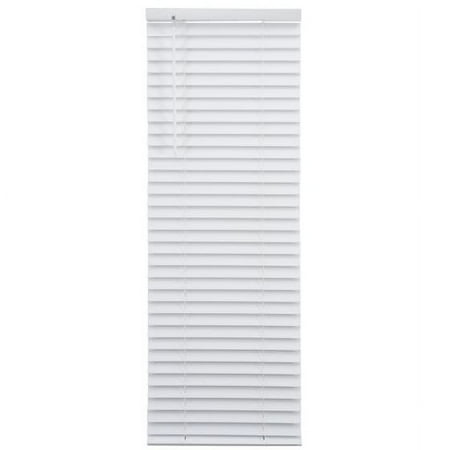 Better Homes & Gardens 2" Cordless Faux Wood Horizontal Blinds, White, 35x64