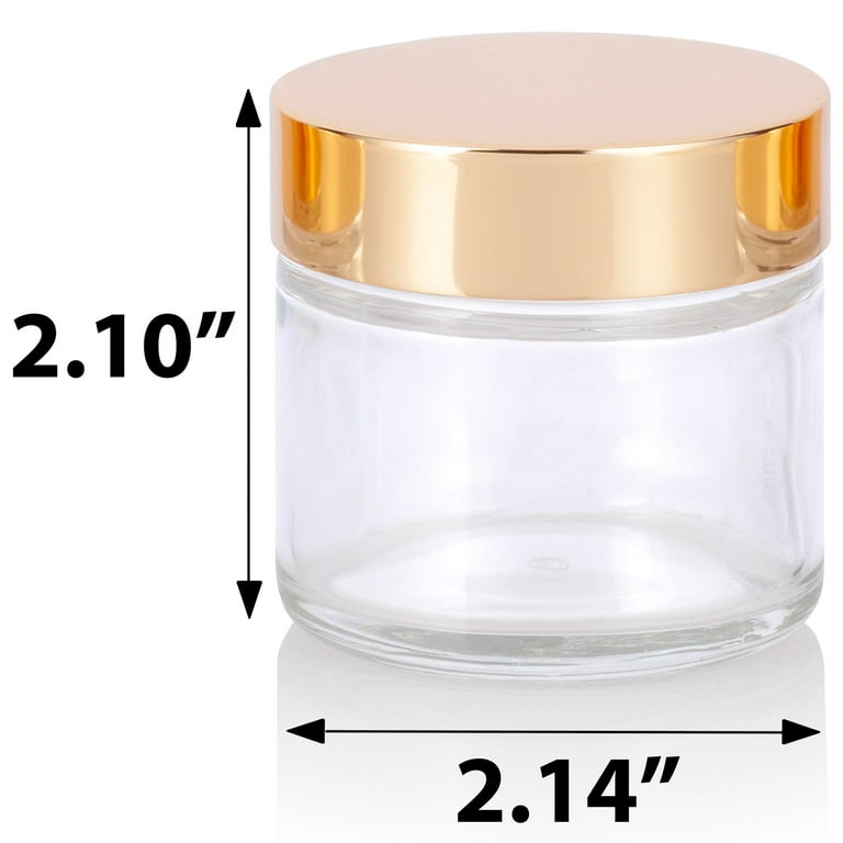 4 oz Clear Thick Glass Straight Sided Jar with with Silver Metal Overshell  Lid