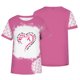thumbnail image 4 of ICHUANYI Clearance Fashion Woman Causal V-Neck Printing Blouse Short Sleeve T-Shirt Summer Tops(Pink, XL) ICHUANYI WER2023081502220, 4 of 5