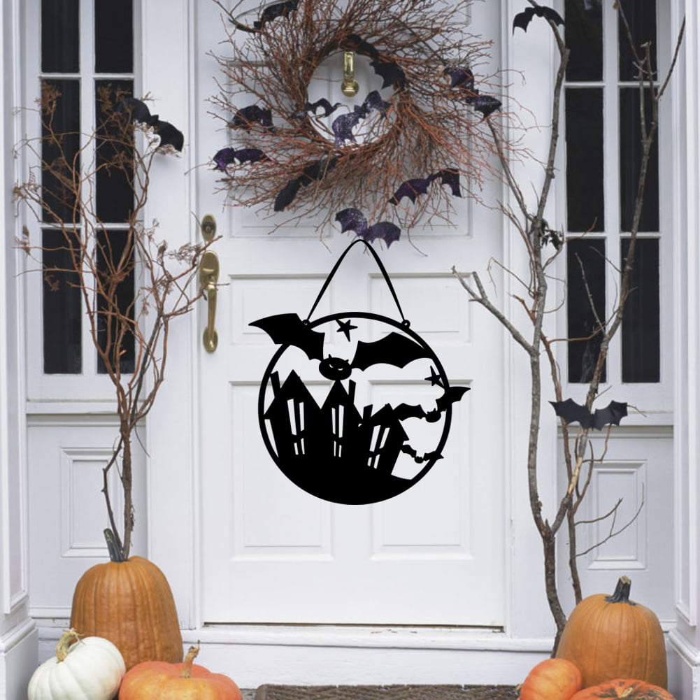 Non-woven Bat Welcome Foldable Wall Door Hanging Sign Halloween Decor HEA 