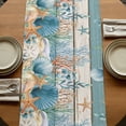 thumbnail image 5 of Table Runners 72 Inches Long Dress Scarves, Vintage Blue Coastal Farmhouse Kitchen/Dining Table Runner, Coffee Tablerunners, Summer Beach Starfish Shell Coral Nautical 16x72 Inch, 5 of 9