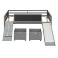 thumbnail image 5 of Aukfa Kids Low Loft Bed with Slide and Chalkboards, Twin Platform Bed with Storage Boxes - Gray, 5 of 8