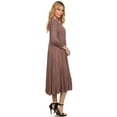 thumbnail image 5 of Women's Casual Basic Comfy 3/4 Sleeve Flare A-line Midi long maxi Dress, 5 of 5