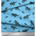 thumbnail image 2 of Soimoi Blue Cotton Voile Fabric Trolley Garden Accessories Printed Fabric 1 Yard 42 Inch Wide, 2 of 3