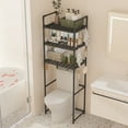 thumbnail image 1 of CLLC Estante de almacenamiento sobre el inodoro, organizador de baño de 5 niveles con ganchos y portarrollos de papel higiénico, soporte de baño independiente sobre el inodoro, ahorra espacio (C), 1 of 7