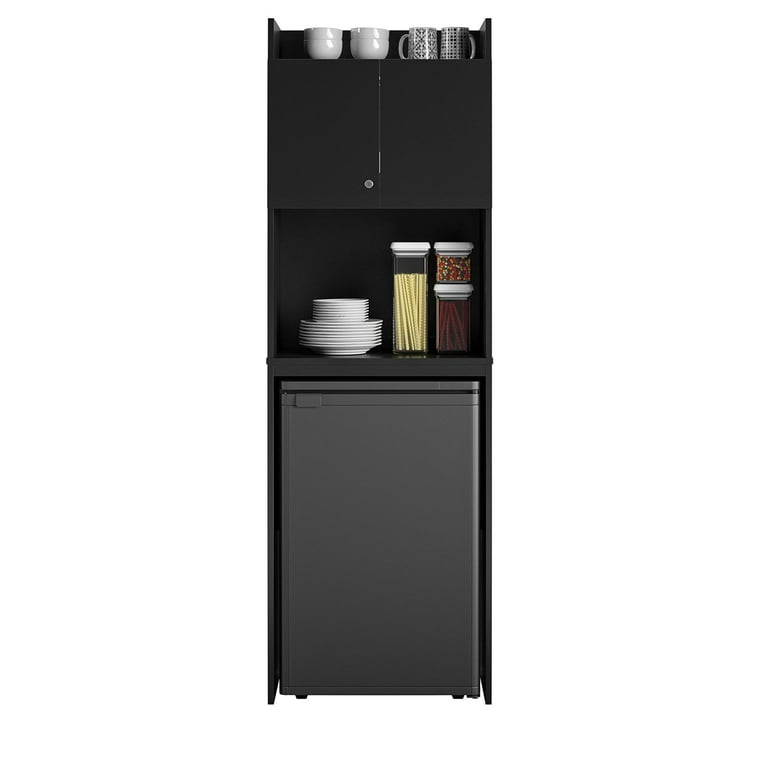 Clarkson Mini Refrigerator Storage Cabinet, Black