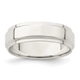 thumbnail image 1 of 925 Sterling Silver 6mm Flat with Step Edge Size 9 Band Ring, 1 of 2
