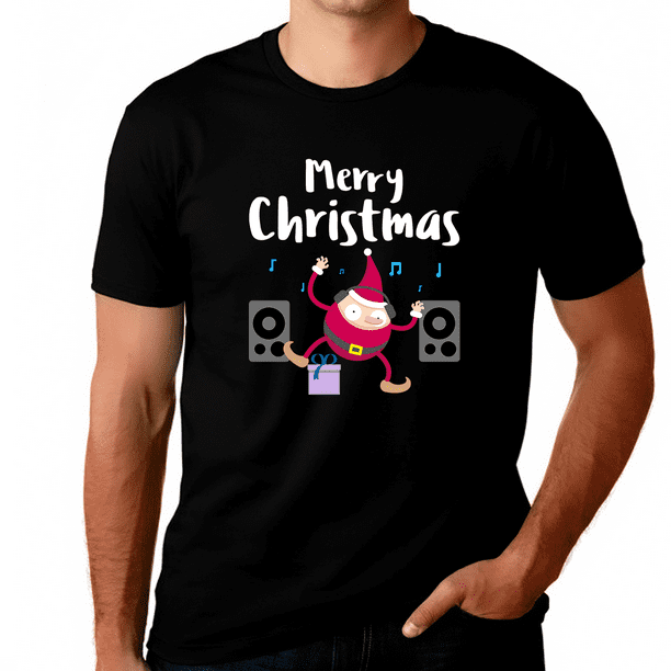 Funny DJ Elf Big and Tall Christmas Pajamas Christmas Clothes Mens Plus Size Christmas Shirts for Men Walmart