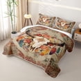 thumbnail image 3 of jejeloiu Floral Bull Skull Western Twin Quilt Set Kids,Boho Farm Print Twin Coverlet Set,2pcs, 3 of 7