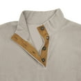 thumbnail image 6 of Men's Flag Print Stand Collar Quarter-Zip Sweatshirt, Casual Outdoor Button Placket Pullover Top, Spring Fall Patriotic Style,Khaki,S, 6 of 9