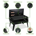 thumbnail image 3 of Portable Charcoal Grill, Small BBQ Grill Outdoor Folding Barbecue Grill with Barbecue Accessories & Lid, Foldable Camping Grill for Outdoor Cooking Camp Picnic Hiking Beach Patio Smokers, 3 of 6