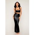 thumbnail image 2 of Dreamgirl Plus Size Stretch Faux-Leather and Eyelash Lace Bra and Garter Panty Set, 2 of 2