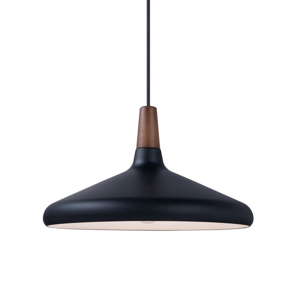 Maxim 11354WNBK 15 in. Nordic 1 Light Walnut & Black Single Pendant Ceiling Light