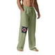 thumbnail image 5 of Pantalones largos para hombre, estampados, con cintura elástica y cordón, informales, holgados, de pierna recta, 5 of 5