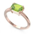 thumbnail image 2 of 2.50 Ct Emerald Cut Peridot Gemstone Unique Engagement Ring for her Solid 14K Rose Gold Size 6.5 by Diamond-Capitals, 2 of 8