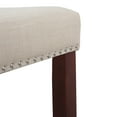 thumbnail image 3 of WestinTrends Lenox 24" upholstered nail head bar counter stools (Set Of 2), Cherry/Beige, 3 of 8