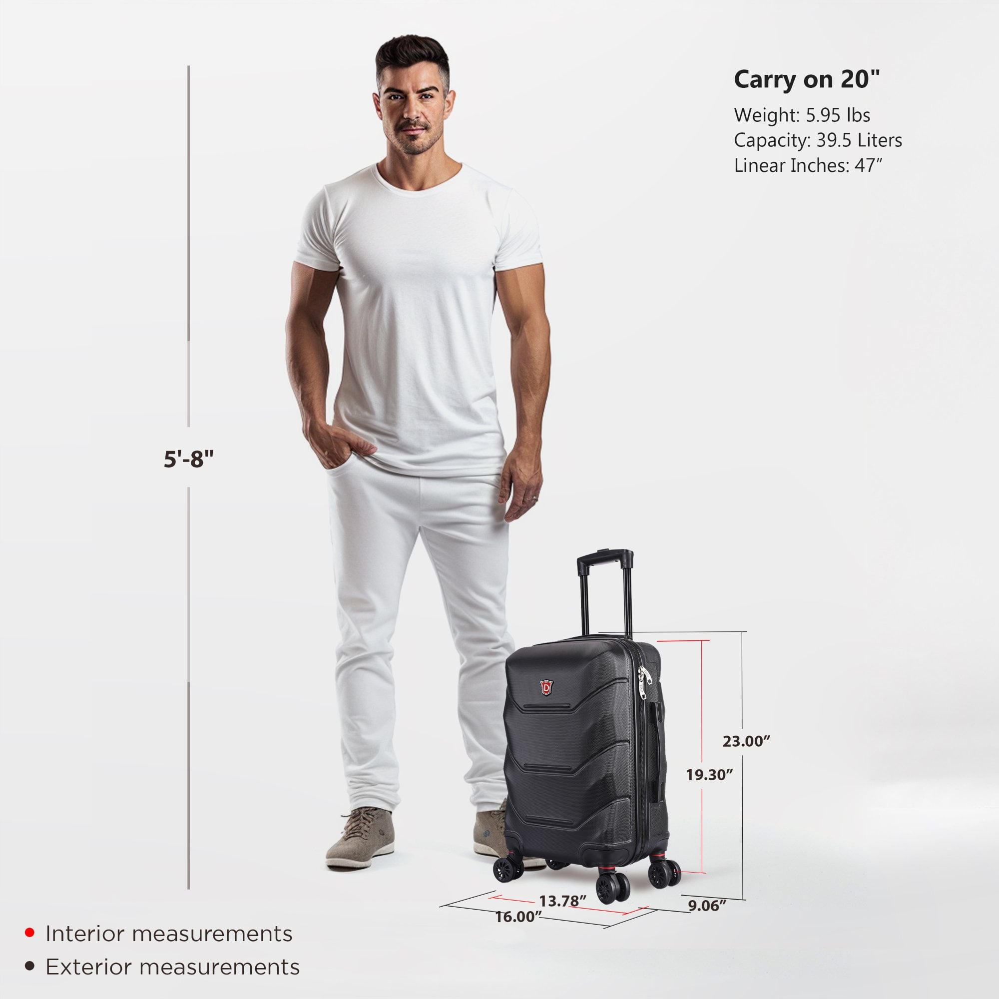 DUKAP Zonix 20" Lightweight Hardside Spinner Carry on Luggage