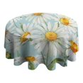 thumbnail image 4 of Lightblue Daisy Flower Watercolor Pattern Round Tablecloth 60"x60",Wrinkle Wipeable Table Cloth for Kitchen Dining Room Picnic Patio Party, 4 of 6