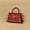 Red, variant on Alikpop Chocolate Brown Women’s Top‑handle Satchel Bag, Vintage PU Leather Turn‑lock Purse, Detachable Adjustable Crossbody Shoulder Bag for Daily Use