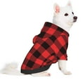thumbnail image 3 of Bingfone Buffalo Plaid Red Black Dog Clothes Hoodie, Pet Winter Coat,Puppy Sweatshirts For Small Dogs Boy Girl,Suitable For All Breeds-X-Large, 3 of 9