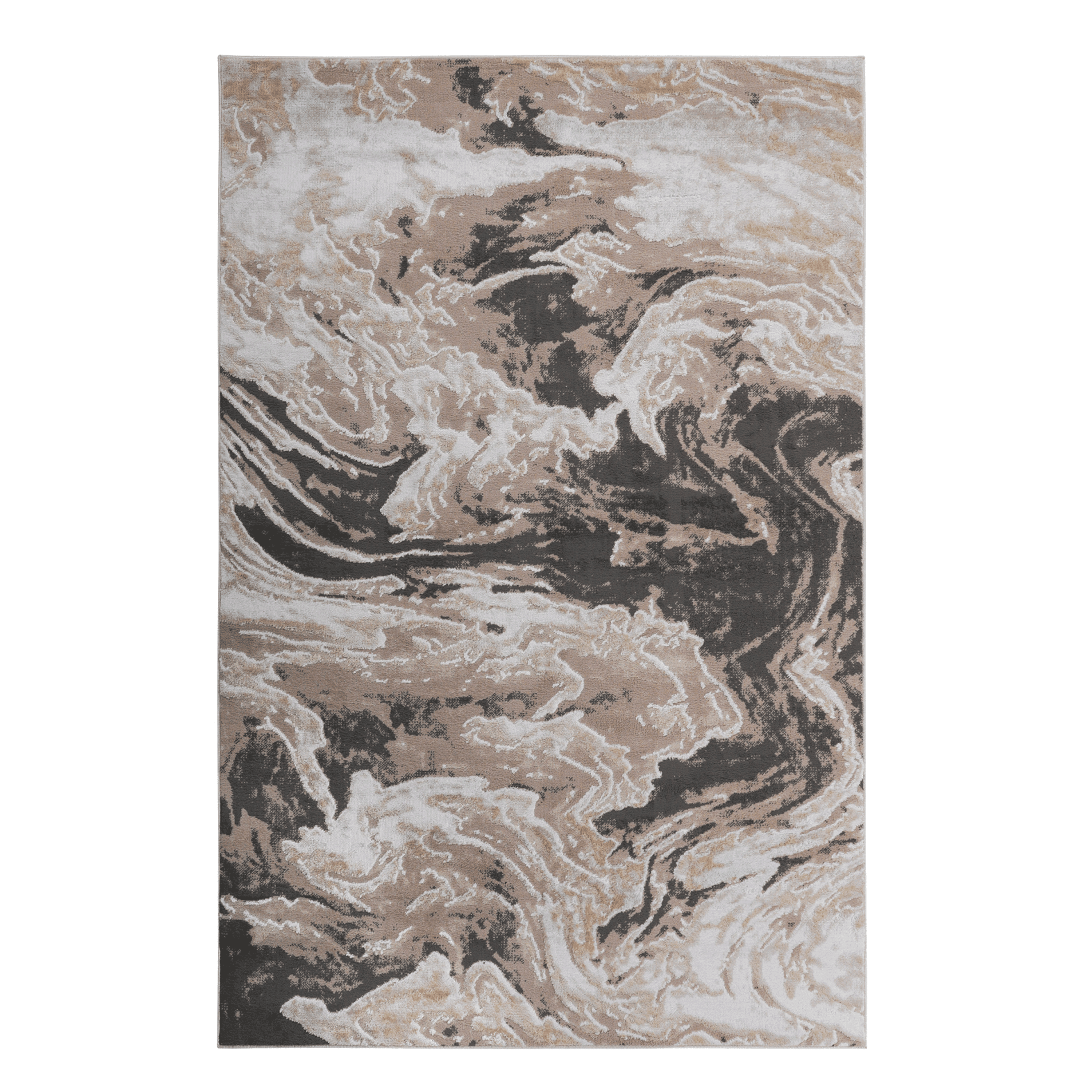 2' x 3' Light Brown Abstract Area Rug Non-Shedding Stain Resistant Medium Pile Carpet for Living Room Bedroom Dining Room Home Office Entryway