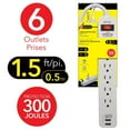 thumbnail image 3 of Elink EL458 - 6-Outlet Surge Protector with 2 USB 2.4A Ports, 300 Joules, White, 3 of 3