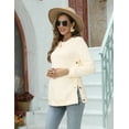 thumbnail image 5 of Yesfashion Women's Cable Knit Maternity Tops Round Neck Long Sleeve Pregnancy Nursing Pullover Sweatshirt Double Split with Buttons, 5 of 7