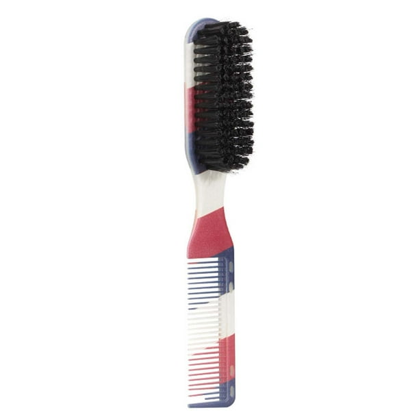 Cepillo 2 en 1 - ABS y cerdas de nylon, de doble cabezal - para el peinado de la barba, peinado del cabello - Cómodo agarre para salones y el hogar