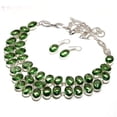 thumbnail image 2 of Green Amethyst Oval Shape Gemstone Fashion Anniversary Gift Jewelry Necklace Set, 2 of 6