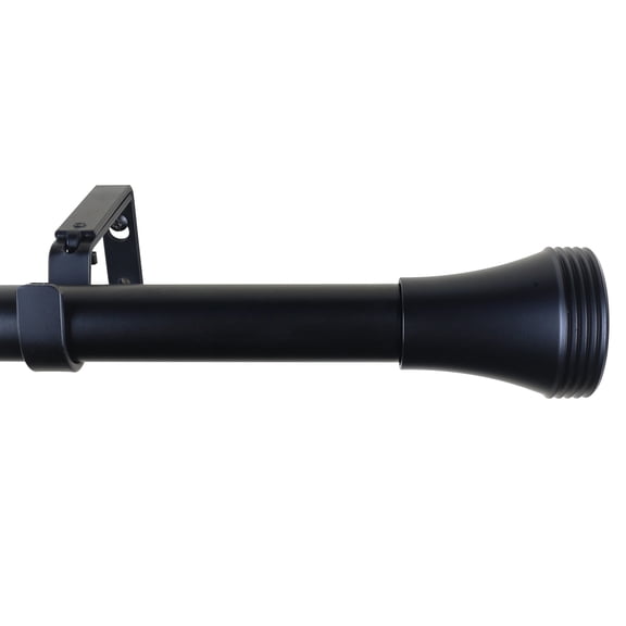MERIVILLE 1-Inch Diameter Ardmore Single Window Treatment Curtain Rod, 28-Inch to 48-Inch, Black