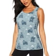 thumbnail image 1 of Fotbe Cute Hippopotamus Blusas Sin Mangas para Mujer – Estilo Casual, Corte Suelto, Slim-Fit, Cuello Redondo Deportivo, Tops de Verano para Gimnasio y Yoga-Large, 1 of 7