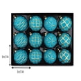 thumbnail image 2 of Christmas Ball Ornaments Set of 12, Blue Shatterproof Xmas Baubles with Gold Patterns, Turquoise Tree Decorations in a Gift Box for Holiday Decorating - Style A, 2 of 6