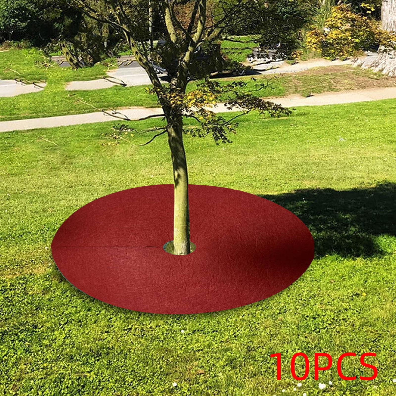 FashionCha 10 Pieces Tree Mulch Rings for Weed Control Fruit Tree Protector Thickened Plant Red