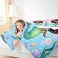 thumbnail image 3 of Feelyou Kawaii Fairy Sea Mermaid Bedding Comforter Set for Kids, Dreamy Marine Jellyfish Queen Bedding Sets, Pink Blue, Colorful Star Reversible, 7-Piece, 3 of 7