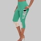 thumbnail image 3 of Pantalones de yoga lisos de cintura alta con cinturilla elástica para mujer - Poliéster, informales para primavera/verano/otoño, 3 of 3