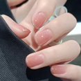 thumbnail image 2 of HLONK 24Pcs Gel Press on Nails  Gel French Long Fake Nails  Press on Tips With Glue  Rhinstone with Butterfly  NO.13, 2 of 7