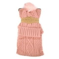thumbnail image 6 of Women's 2pc Knit Hat & Infinity Scarf Winter Set-Warm Fuzzy Pom Pom Beanie with Scarf (Pink), 6 of 6
