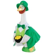 Gaggleville Lucky Leprechaun Goose Outfit, Fits Large 23" H Statue, St. Patrick’s Day Costume for Lawn Decor, by Fox Valley Traders