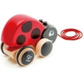 thumbnail image 5 of Hape: Pull Along Ladybug - Red & Black, Wooden Toy w/ Moving Wings, Rubber Rimmed Wheels, Push & String Take Along, Baby, Toddler & Kids Ages 1+, 5 of 5