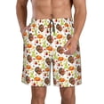 thumbnail image 2 of Uemuo Holiday Thanksgiving Turkey Pattern Men's Swim Trunks Hawaiian Beach Bathing Suit Swimsuits Beach Quick-Dry Shorts with Pockets-X-Large, 2 of 9