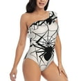 thumbnail image 3 of Honeii Spiders On The Web 1 for women's one-piece swimsuit featuring a chic one-shoulder design experience elegance and style in the water-X-Large, 3 of 6