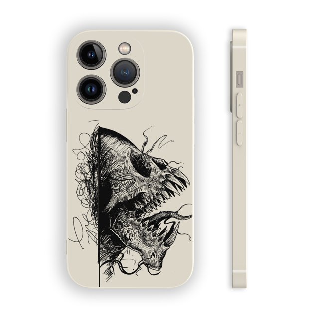 Exprese su estilo único con una divertida y llamativa cubierta de teléfono plateada mate con diseño de dibujos animados para iPhone