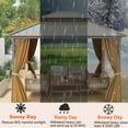 thumbnail image 6 of Costway 12 X 10 FT Hardtop Gazebo with  Netting Heavy-Duty Double-Roof Galvanized Metal Top, 6 of 11
