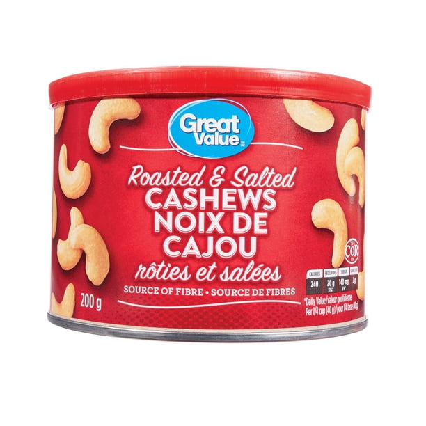 Great Value Roasted & Salted Cashews - Walmart.ca