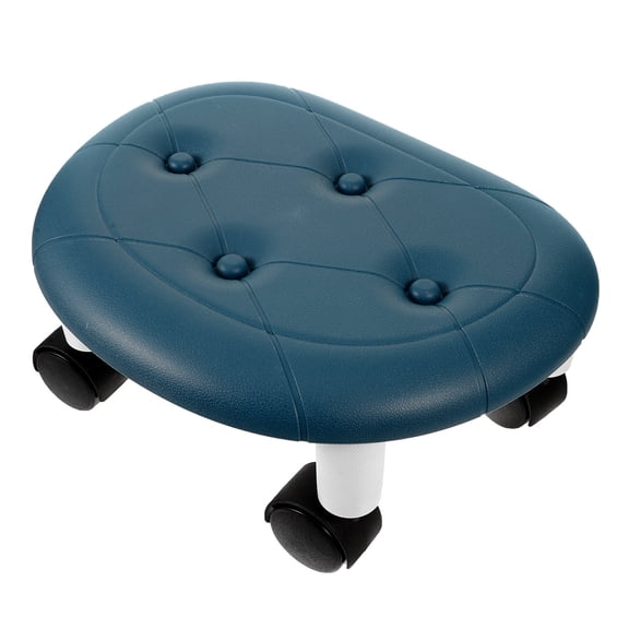 NIAIZEK Compact Dark Rolling Stool with Plastic Seat, Lightweight and Easy to Move for Home and Office Use