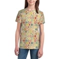 thumbnail image 3 of Wukai Retro Geometry Youth Unisex Short Sleeve T-Shirt for Boys, Girls, Teens, and Kids-Large, 3 of 7