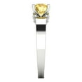 thumbnail image 3 of 1.06 ct Round Cut Simulated Yellow Diamond Solitaire with Simulated Diamond Accents 18K White Gold Womens Engagement Ring, 3 of 5