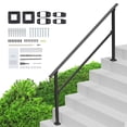 thumbnail image 5 of KFFKFF Outdoor Handrails for 5-6 Steps, Stair Handrail Kit with Carbon Steel Build, Includes Setup Kit, Ideal for Elderly, Suitable for Concrete Steps, Porches & Decks, Black Square Design, 5 of 9