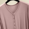 thumbnail image 6 of yillto Nightgowns for Womens Long Sleeve Loose Pajamas Womens Casual Sleepwear V Neck Nightdress, 6 of 7