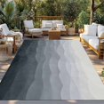 thumbnail image 2 of Grey Coastal Wave Outdoor Rug for Patio/Deck/Porch, Non-Slip Large Area Rug 3 x 5 Ft, Summer Ocean Nautical Beach Ombre Indoor Outdoor Rugs Washable Area Rugs, Reversible Camping Rug Carpet Runner, 2 of 8